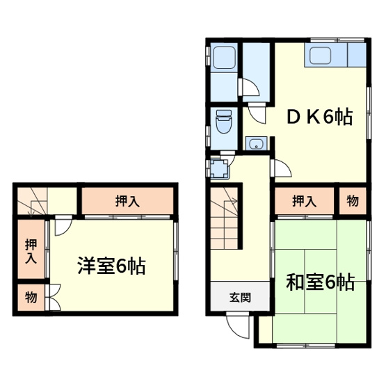 【間取り】 | 東五百住町3丁目貸家