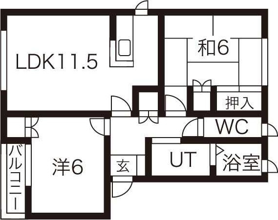 メゾンリリーフ長岡 A棟の間取り