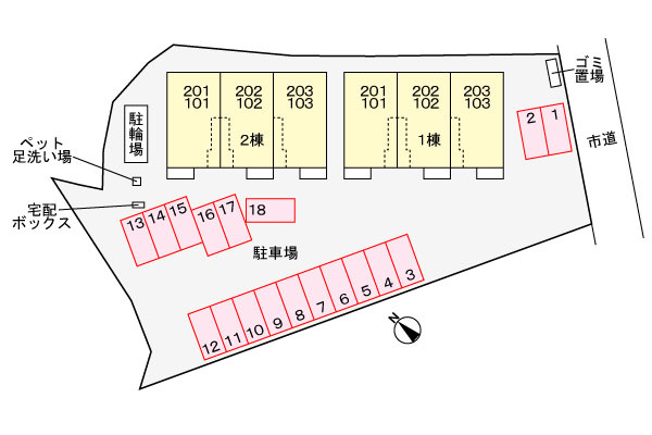 ハピネスAの区画図