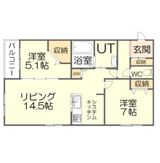 【間取り】 | 8 3W2(a) HACHI SANWESTNY