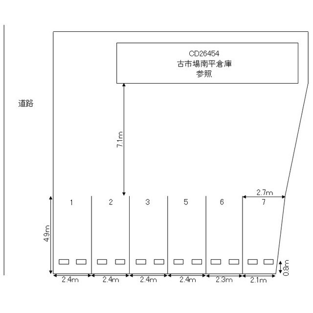 岐阜市古市場の駐車場の間取り