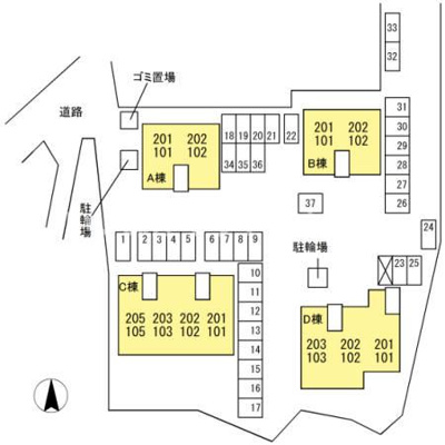 【区画図】 | ルミエール２２　C棟