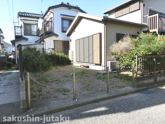 花咲１丁目　売地の外観|花咲１丁目　売地　建築条件なし　解体更地渡し　約49.4坪　東南×北東角地　公道面