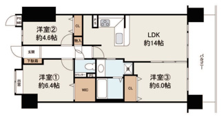 【間取り】 | ライオンズマンション三国ヶ丘