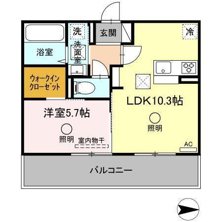 熊本市南区田迎３丁目のアパートの間取り