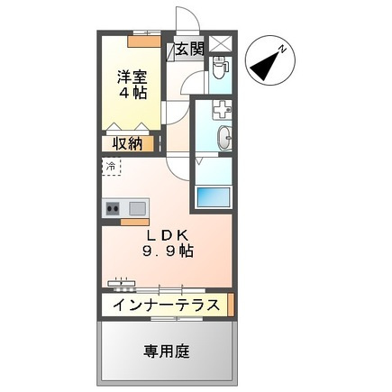 熊本市東区下南部１丁目のアパートの間取り