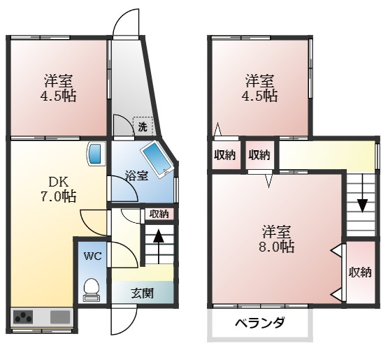 【間取り】 | 安堂町戸建