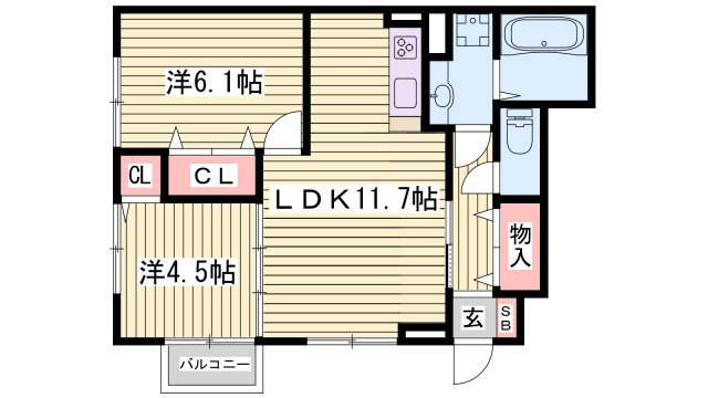 ベルヴィル明石の間取り