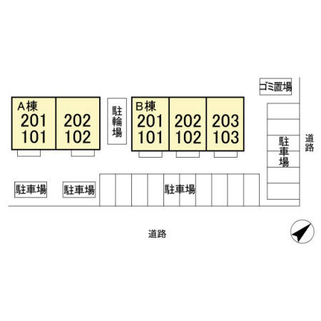 メープルハイム Bの駐車場