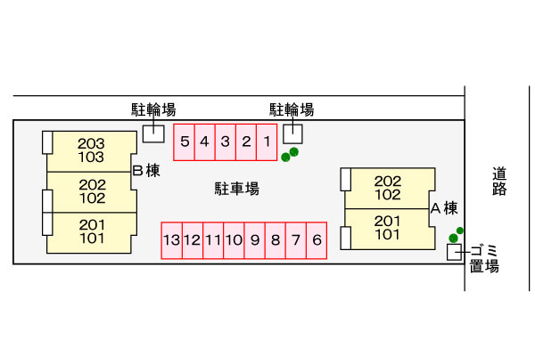 サニーレジデンスAの区画図