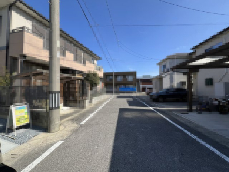 碧南市照光町7期新築戸建　1号棟の前面道路含む現地写真|碧南市照光町7期新築戸建前面道路写真です。