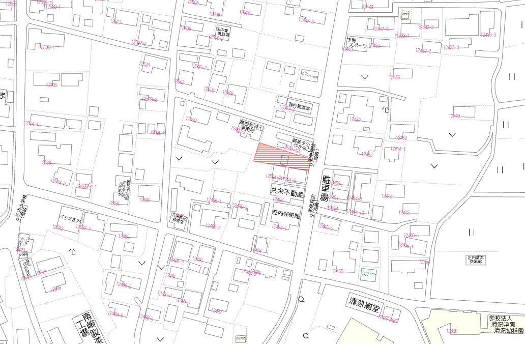 都城市庄内町の売地の土地図