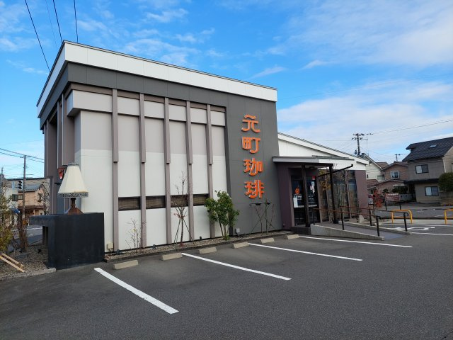新潟市西区平島１_貸店舗の外観|外観２（元町珈琲の看板が目印となります。）
