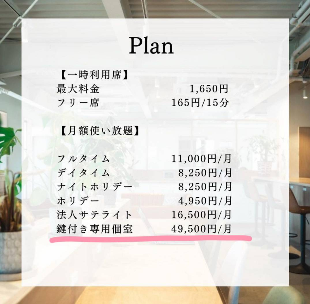 ZERO-ICHI WORKSのその他|その他利用料金表