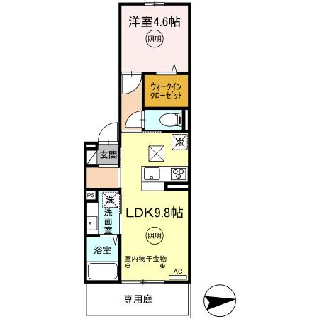 D-ROOM　FIRST　大善寺駅前の間取り