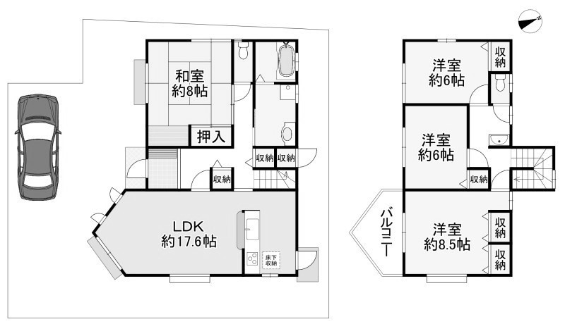 北山1丁目　中古一戸建ての間取り|4LDK