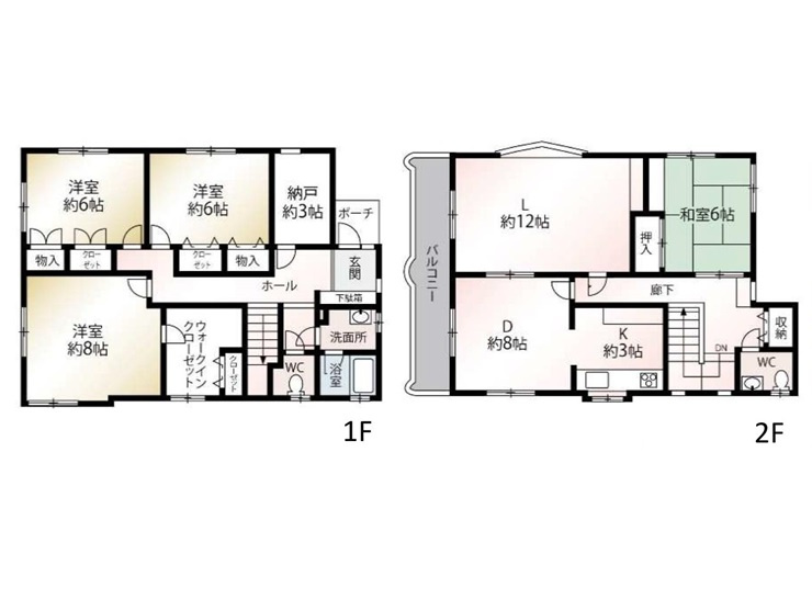 西御門　ゆとりある敷地の中古戸建の間取り