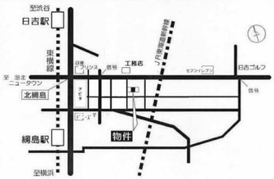 【地図】 | 港北区綱島東３６．５坪　貸工場
