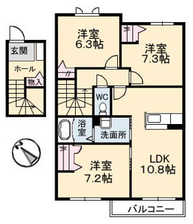 【間取り】 | シャーメゾン坪生南