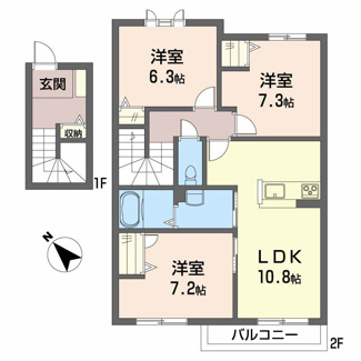 【間取り】 | シャーメゾン坪生南