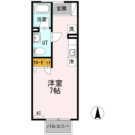 熊本市北区鶴羽田町のアパートの間取り