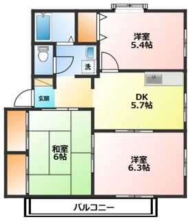 【間取り】 | ドミール城山Ⅲ