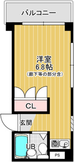 【間取り】 | ハイツＬＵＮＡ | ハイツＬＵＮＡ　３０１号室