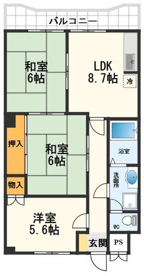 【間取り】 | ウエストハイツＰ1