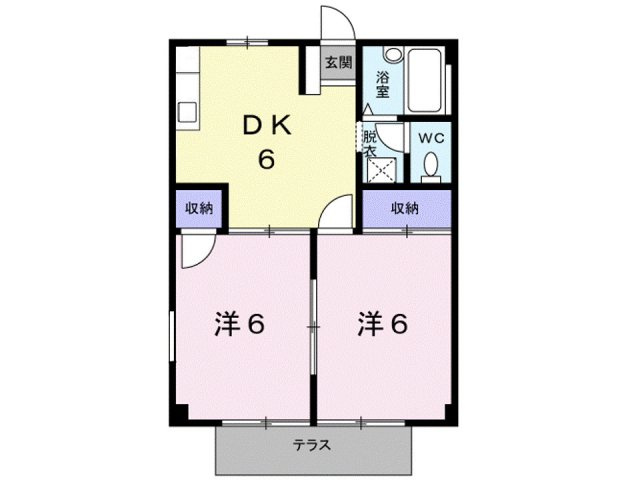 片岡ハイツＢの間取り|間取図