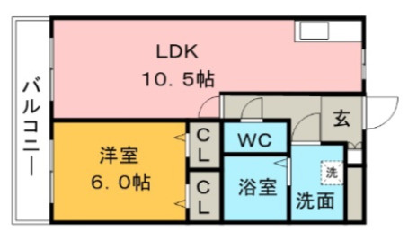 久留米市東櫛原町の賃貸マンションの間取り