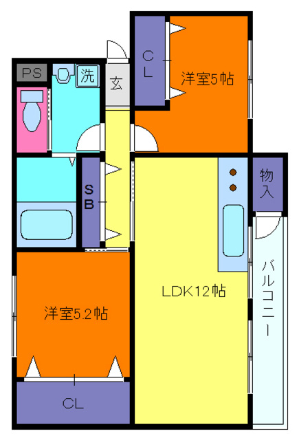 鶴甲コーポ26号館の間取り