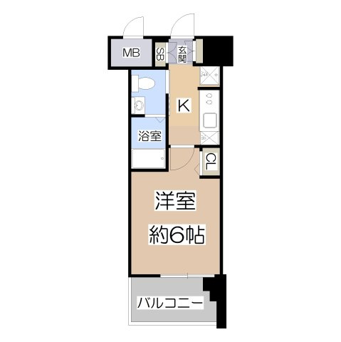 【間取り】 | ラクラス阿倍野元町 | エグゼ阿倍野Ⅱ　１K