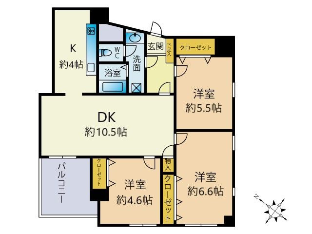 東峰マンション渡辺通の間取り|東峰マンション渡辺通（3LDK）