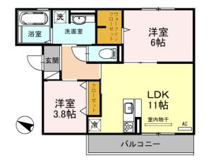 【間取り】 | エクセレント曙川東Ⅱ