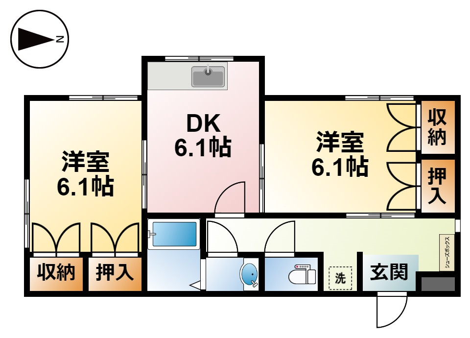 コーポメイプルC棟の間取り
