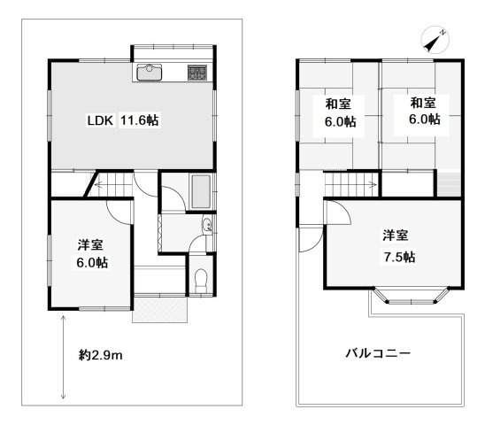 三井南町　一戸建ての間取り|4LDK　