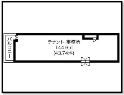 大津市馬場１丁目の店舗一部の間取り