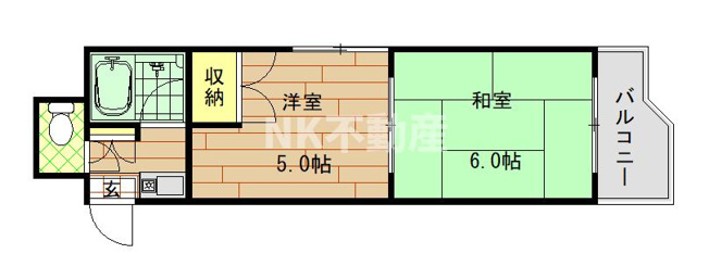 【間取り】 | エンゼルハイツ小阪本町（河内小阪賃貸） | 間取りです