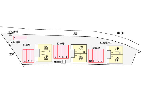 ソレイユ横島Ｃの駐車場|駐車場