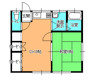 【間取り】 | 里コーポ | 間取り１DK