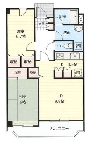 【間取り】 | 入間ロイヤルマンション | 収納豊富な2LDKになります。