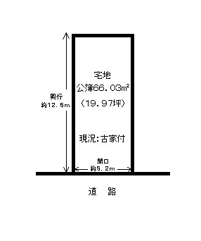 【土地図】 | 亀岡　篠町馬堀向端　建築条件無し売土地