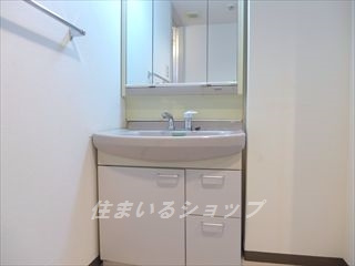 広島市安佐北区口田南８丁目の賃貸マンションの洗面所|三面鏡付きシャンプードレッサー