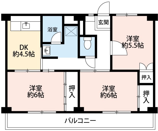 【間取り】 | ビレッジハウス幸田3号棟