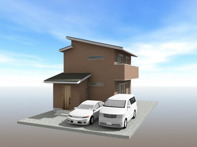 朝倉本町　新築戸建　南号地　（全3区画）の完成予想図|建物面積　84.44㎡　（約25.54坪）