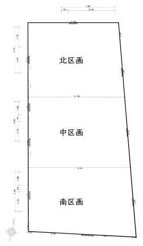 朝倉本町　新築戸建　南号地　太陽光発電5.28kw（全3区画）の区画図|南号地