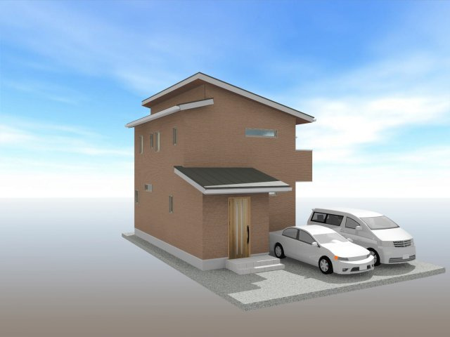 朝倉本町　新築戸建　南号地　太陽光発電5.28kw（全3区画）の完成予想図|建物面積　84.44㎡　（約25.54坪）