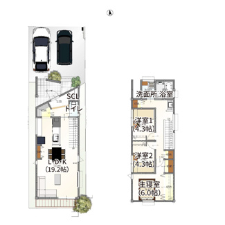 【参考プラン】 | 城陽市平川長筬　売土地　建築条件付き | 自由設計になりますので設計士と直接お話していただきオンリーワンのおうちづくりが可能です！需要の多いランドリールームも実現可能です。一緒に楽しくお家づくりをしていきましょう！