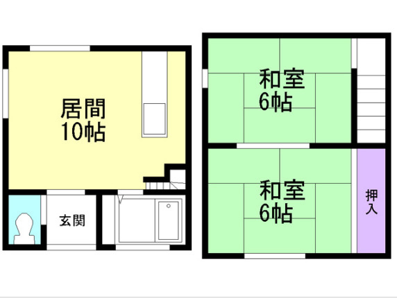 三條アパートの間取り