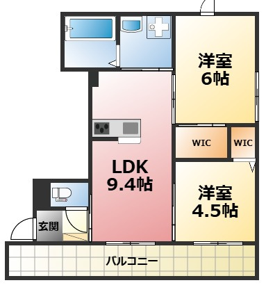 L'oiseau blue甲子園の間取り